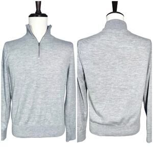 J. Crew | Men | 100% Merino Wool Gray Half Zip Pullover Sweater | Large